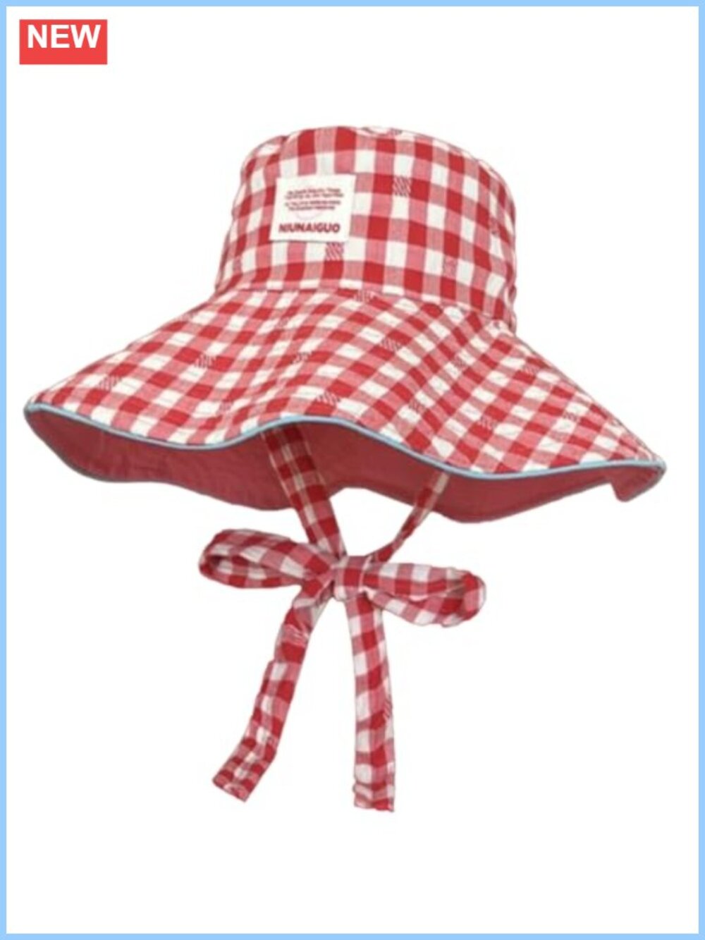 Reversible Plaid Bucket Hat Wide Brim UPF 50+ Sun Hat Packable Fishing Travel